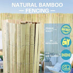 bamboo slat fence 4ft x 13ft, natural bamboo, close-up detail