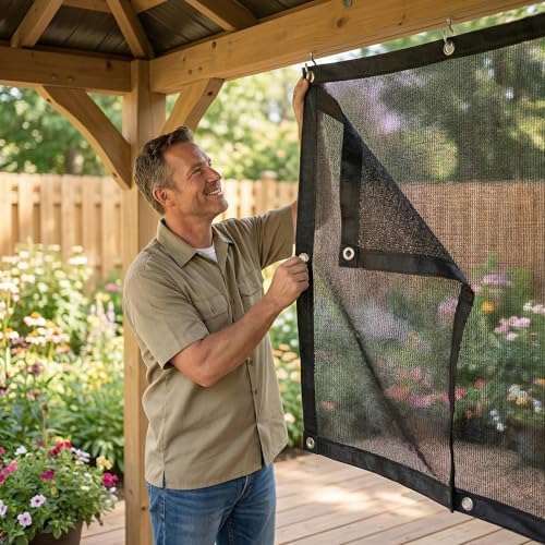 40% shade cloth for garden 14 x20 ft,50pcs showing dimensions
