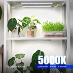 Barrina T5 Grow Lights for Indoor Plants, 5000K Full Spectrum, 1FT, 4 Packs | 1FT LED Growing Lamp, Plant Light Strip for Seed Starting, Vegetables and Greens, Plug and Play, Linkable