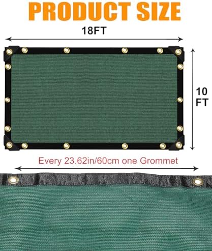 e.share 90% green shade cloth 10ft x 18ft on a desk or shelf