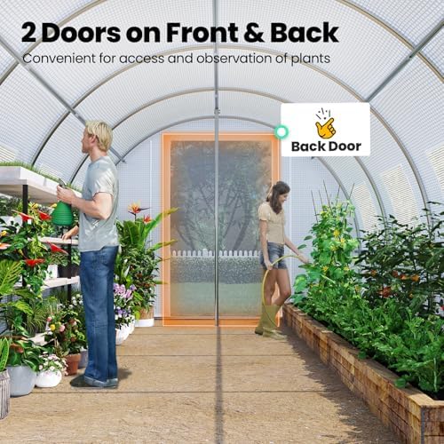 king bird premium 25x10x6.6ft greenhouse for outdoors, large showing dimensions