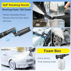 portable cordless cleaner with tank: foldable electric cleaning shown in use