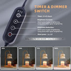 Candle Warmer Lamp with Timer: Adjustable Dimmable Height Adjustable - Flower Amber Shape Wax Lamp Jar Candles Modern Home Decor Table Lights - Bedroom Decor