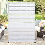 metal privacy screen outdoor, heavy-duty galvanized steel free, front angle view