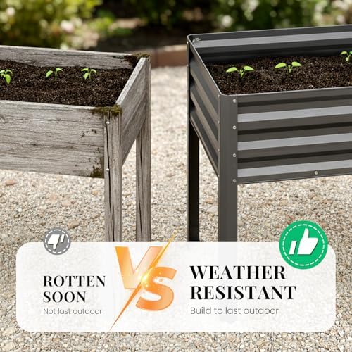 king bird large raised garden bed with legs, front angle view