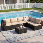 leveleve 7 pieces outdoor patio furniture sets,rattan conversation on a desk or shelf