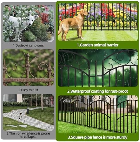 33" h x 27" w decorative iron garden showing dimensions