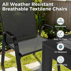 pamapic outdoor dining sets for 6, rectangular steel on a desk or shelf