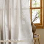 nicetown faux linen curtains 2 panels set for showing dimensions