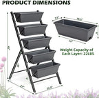 costway vertical raised garden bed, 5 tier planter, view 9