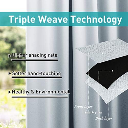 nicetown 2 panels patio curtainss outdoor waterproof with, side view