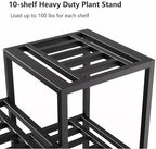 metal heavy duty plant stand indoor outdoor,10 tier showing dimensions