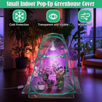 meonum mini greenhouse indoor with 10w grow light, side view