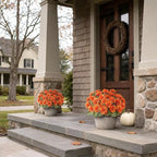 2 set fall artificial dahlia topiary ball trees, view 9