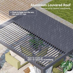 aoxun louvered pergola 12' x16' full-aluminum outdoor gazebo, view 11