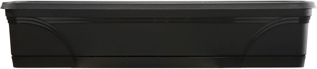 southern patio medallion windowsill platform garden planter, black, main product view