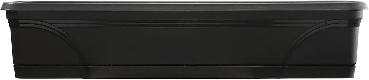 southern patio medallion windowsill platform garden planter, black, main product view