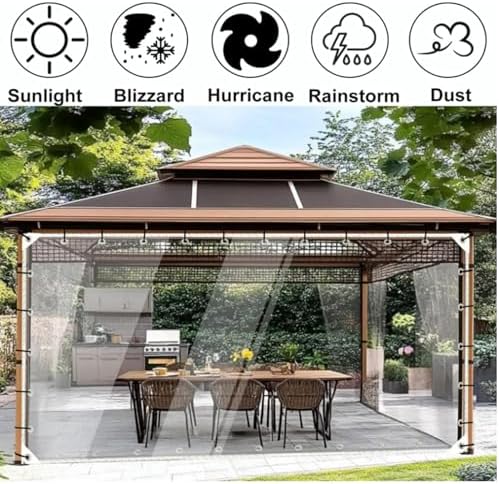 clear tarps with grommets, 6x6.5ft heavy duty waterproof, side view