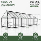 jocisland 8x24 ft walk-in polycarbonate greenhouse with 2 shown in use