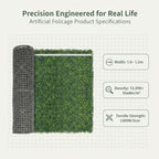 40x120in artificial ivy privacy fence screen boxwood roll, front angle view