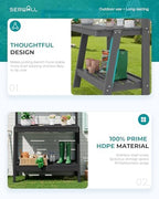 serwall 3-tier outdoor potting bench with storage,gardening table,black,2pc, package contents