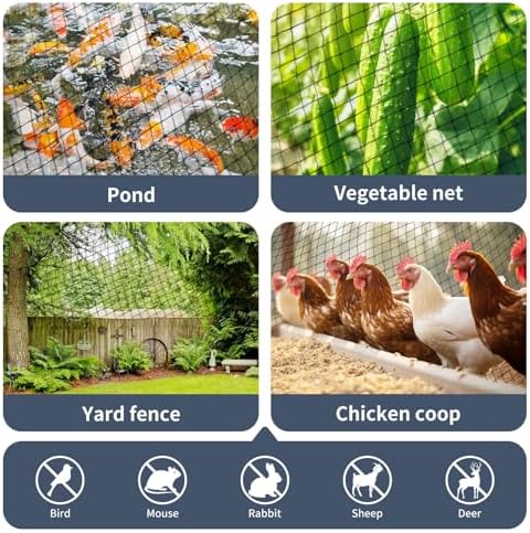 garden netting, 7.5ft x 100ft black bird netting showing dimensions
