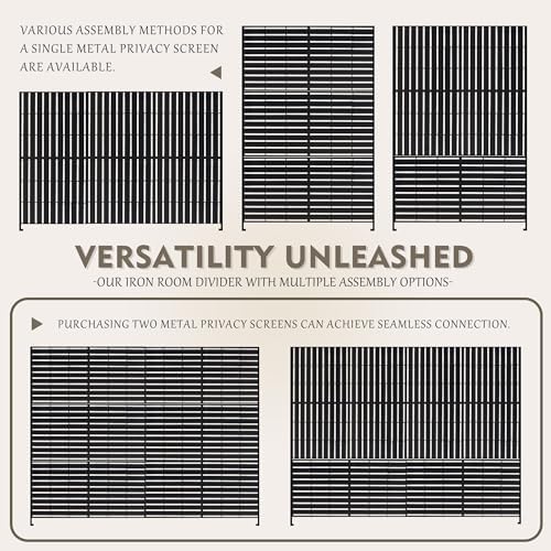 kozyard metal privacy screen 74" h x 47.2", package contents