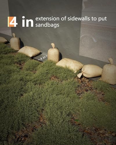 13x25 ft carport with 10 sandbags, car port, close-up detail
