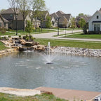 1/4 HP Floating Fountain & Aerator for Ponds and Lakes with 100 ft Cord | 3,000 GPH, 9 spray patterns, Color-changing LED lights, Energy-efficient 192W Pump, Protective Intake Screen