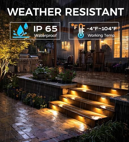 CLOUDY BAY [6 Pack] 7 Inch 12V-15 VAC/DC Low Voltage Hardscape Lighting Paver Light,Retaining Wall Lights Outdoor,IP65 Waterproof, 5W 2700K Soft White,Frost Lens Deck Step Light