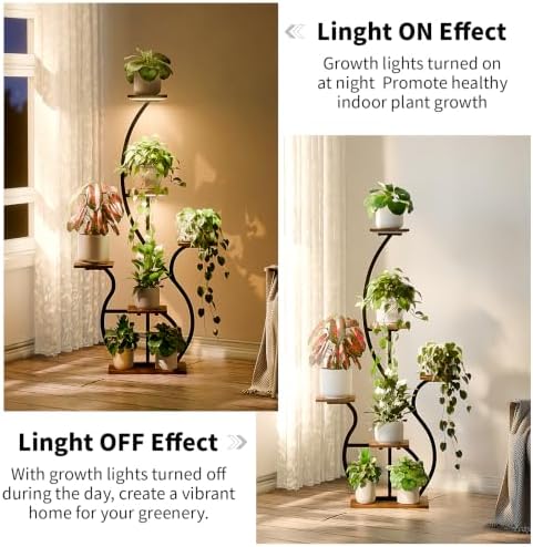 bacekoll plant stand with grow lights 6 tier, close-up detail