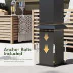 aoxun louvered pergola 10x12, 3.8" thick posts, 82.5, front angle view