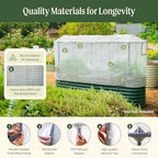 vego garden frost greenhouse cover system for 3.5' showing dimensions