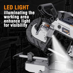 maxxt band saw with lightweight aluminum base, 10 showing dimensions