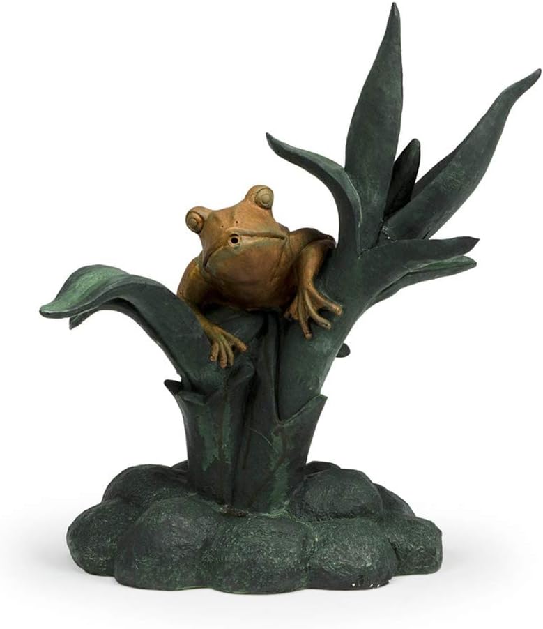 Aquascape Frog on Reed Spitter Fountain for Ponds and Water Gardens | 78305