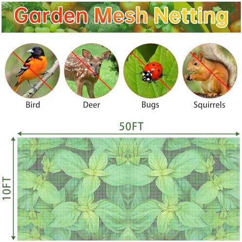 garden netting 10x50ft 2 pack ultra fine mesh shown in use