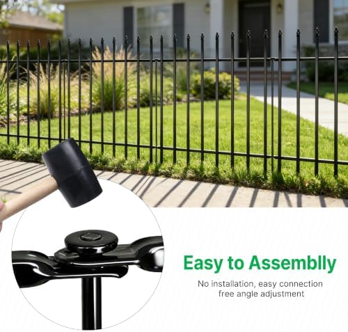 thealyn 36"h x 28"w metal garden fence, no, side view