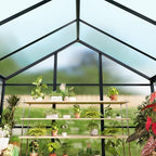 garvee 8x10ft walk-in greenhouse, heavy duty large outdoor, front angle view