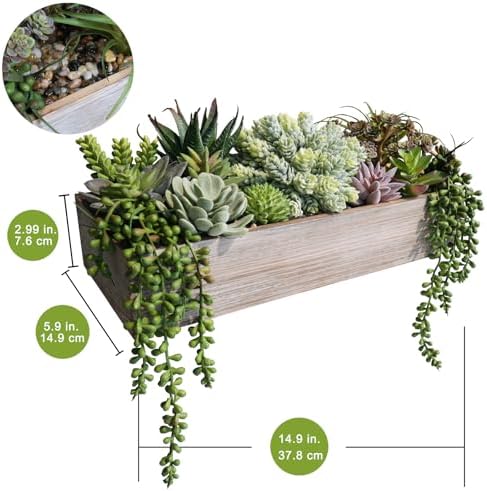 winlyn 15" artificial succulents plants arrangement fake succulent shown in use