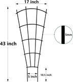 4 Pack 43'' Indoor Plant Trellis for Potted Plants Climbing Outdoor Metal Garden Trellis Houseplants Flowers Vine Ivy,Fan Shape, Black