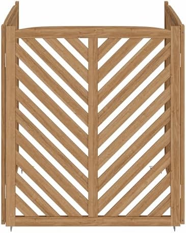 belleze privacy fence panels for outside, wooden air, front angle view