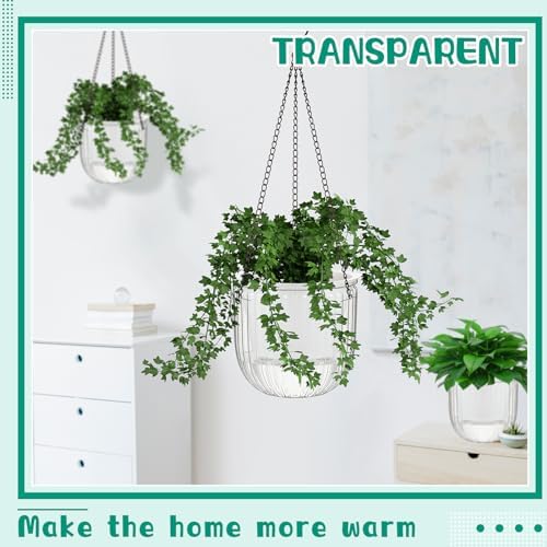 meanplan 4 pcs self watering hanging planter indoor, close-up detail