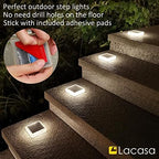 lacasa solar deck lights, 4 pack 30lm led, close-up detail