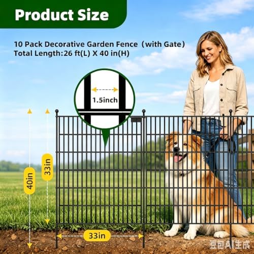 toolterritory 20 panels no dig garden fence with shown in use