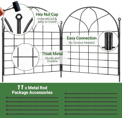 tall decorative garden fence, 25 ftx 32" h, side view