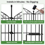 10 panel no dig decorative garden fence with, front angle view