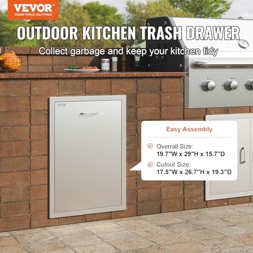 vevor outdoor kitchen drawers 19.7"w x 29"h x, side view