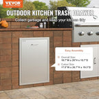 vevor outdoor kitchen drawers 19.7"w x 29"h x, side view
