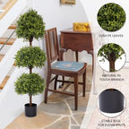 the bloom times 55" tall artificial boxwood triple showing dimensions