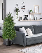 4ft artificial cedar topiary trees, outdoor artificial plants, side view